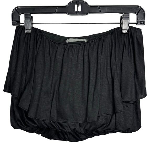 NWT Anthropologie Black Ruffle Cropped Tube Top Women's XS - Picture 2 of 5